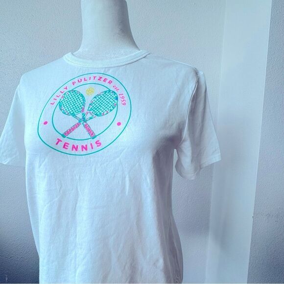 Lilly Pulitzer Rally Luxletic White Tee Short Sleeve Shirt SZ XXS NWOT - Picture 5 of 12